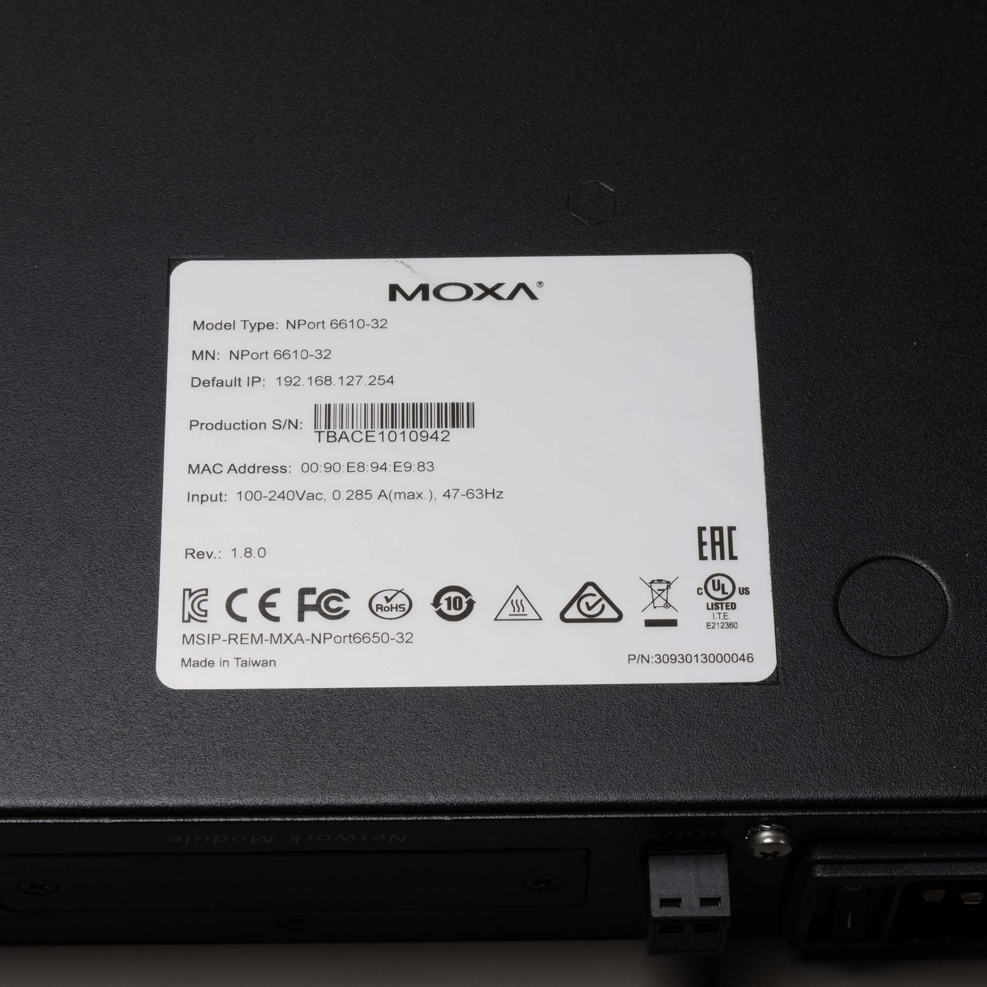 Moxa NPort 6610-32 32-Port RS-232 Secure Terminal Server