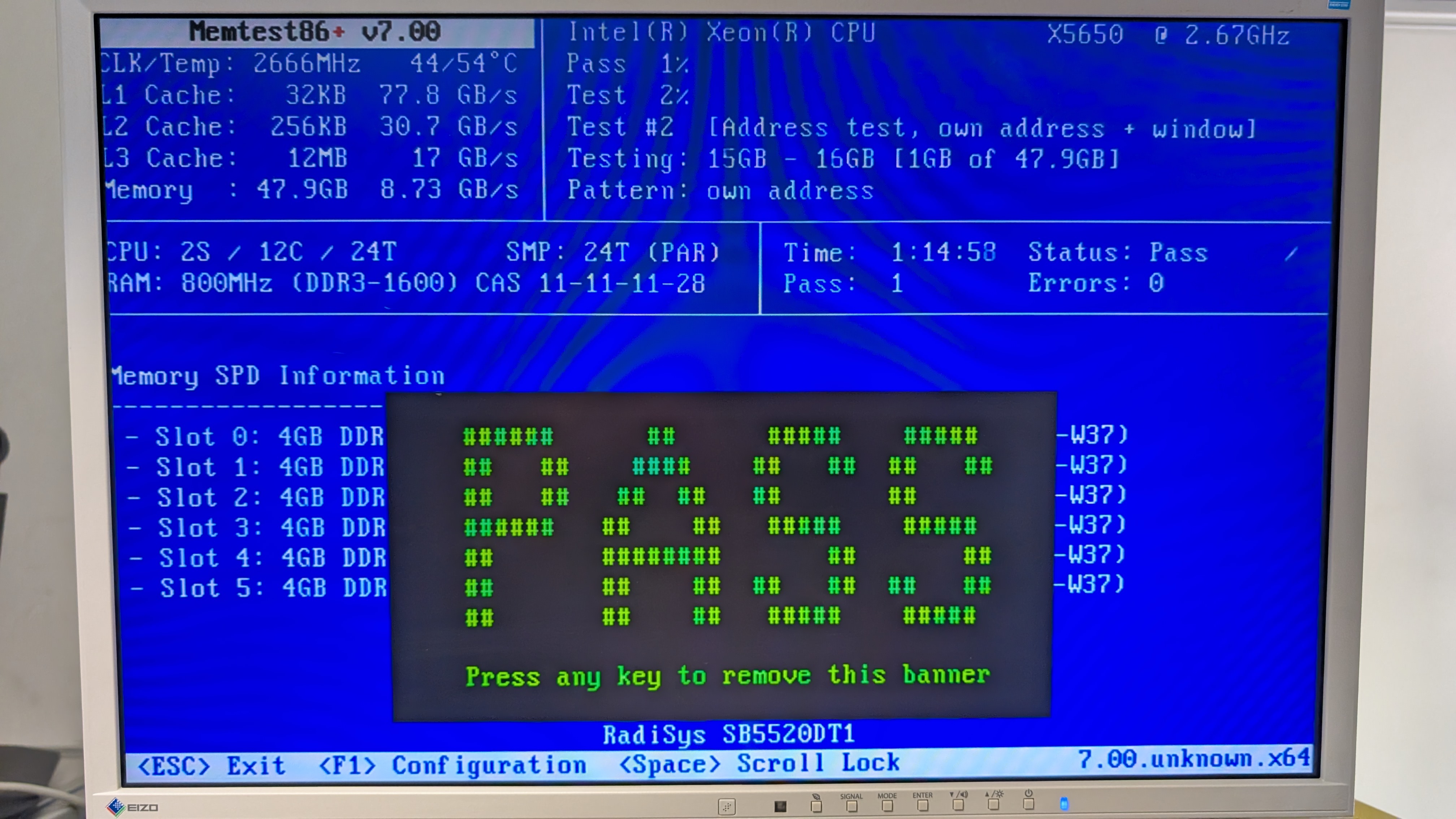 RadiSys SB5520DT1-SATA Motherboard Combo with 2x Intel Xeon X5650 & 48GB ECC RAM