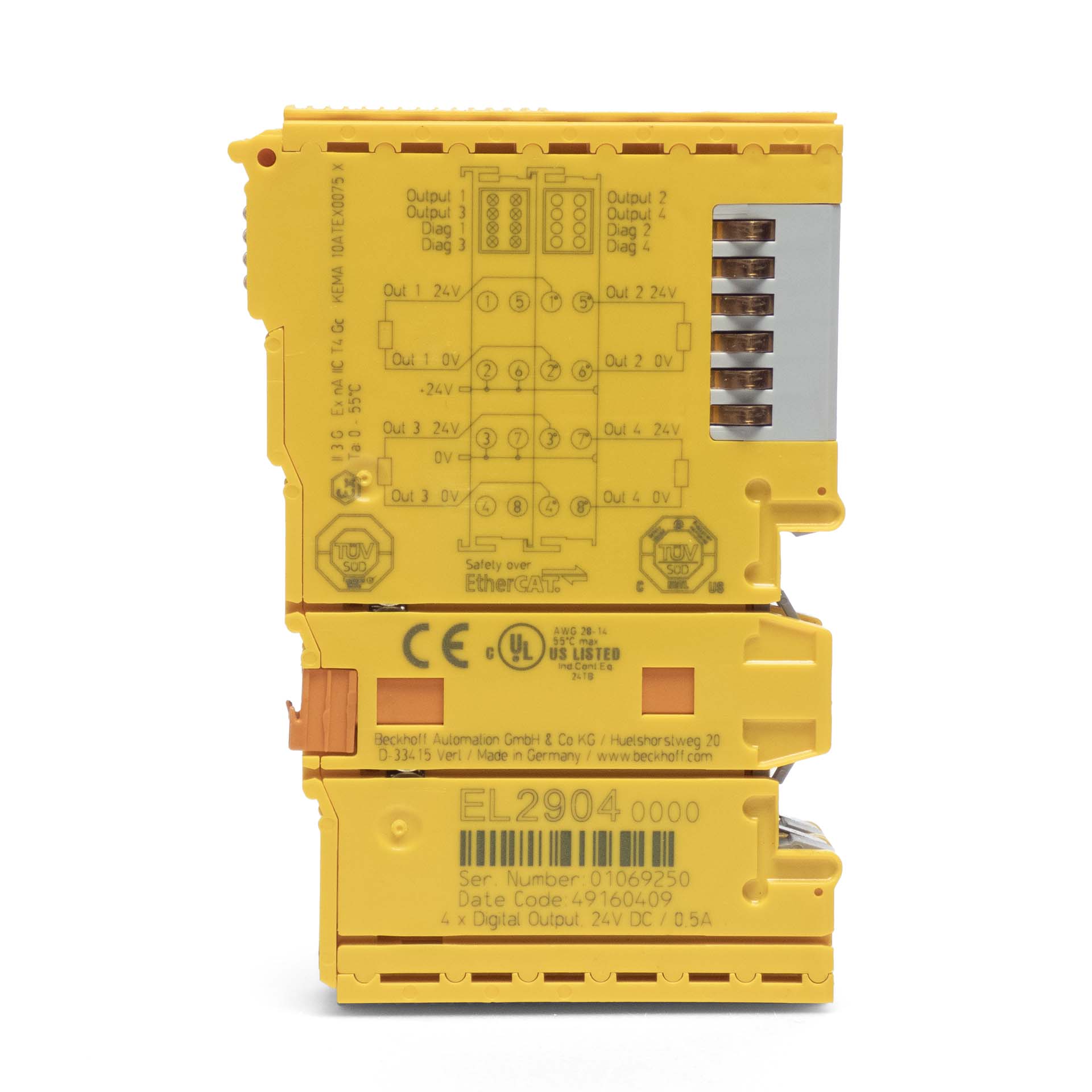 Beckhoff EL2904 4-Channel TwinSAFE Digital Output Terminal