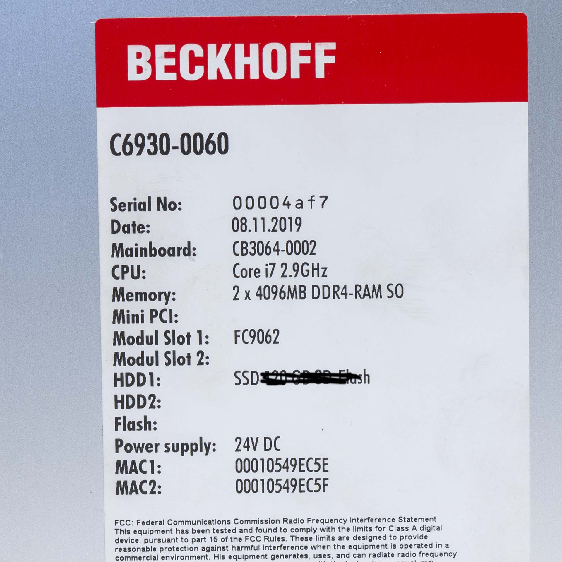 Beckhoff C6930-0060