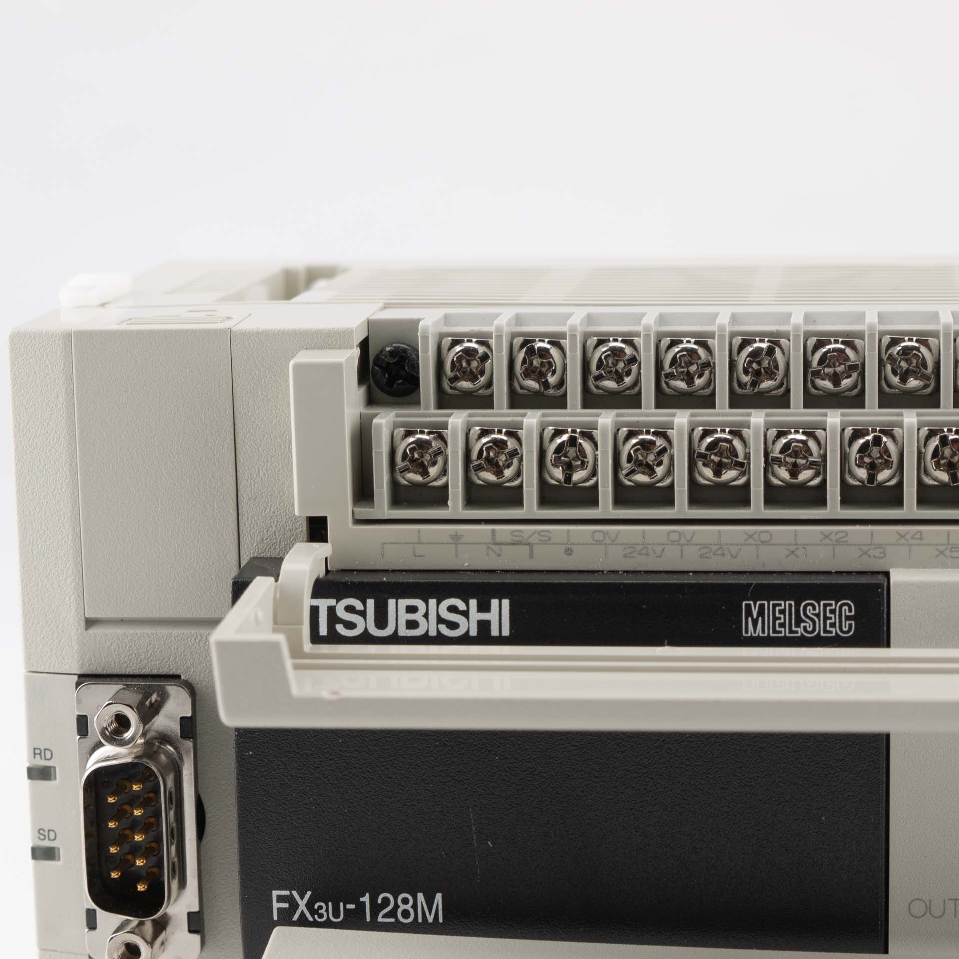 Mitsubishi Electric FX3U-128MT/ESS PLC Main Unit with FX3U-232-BD Communication Board