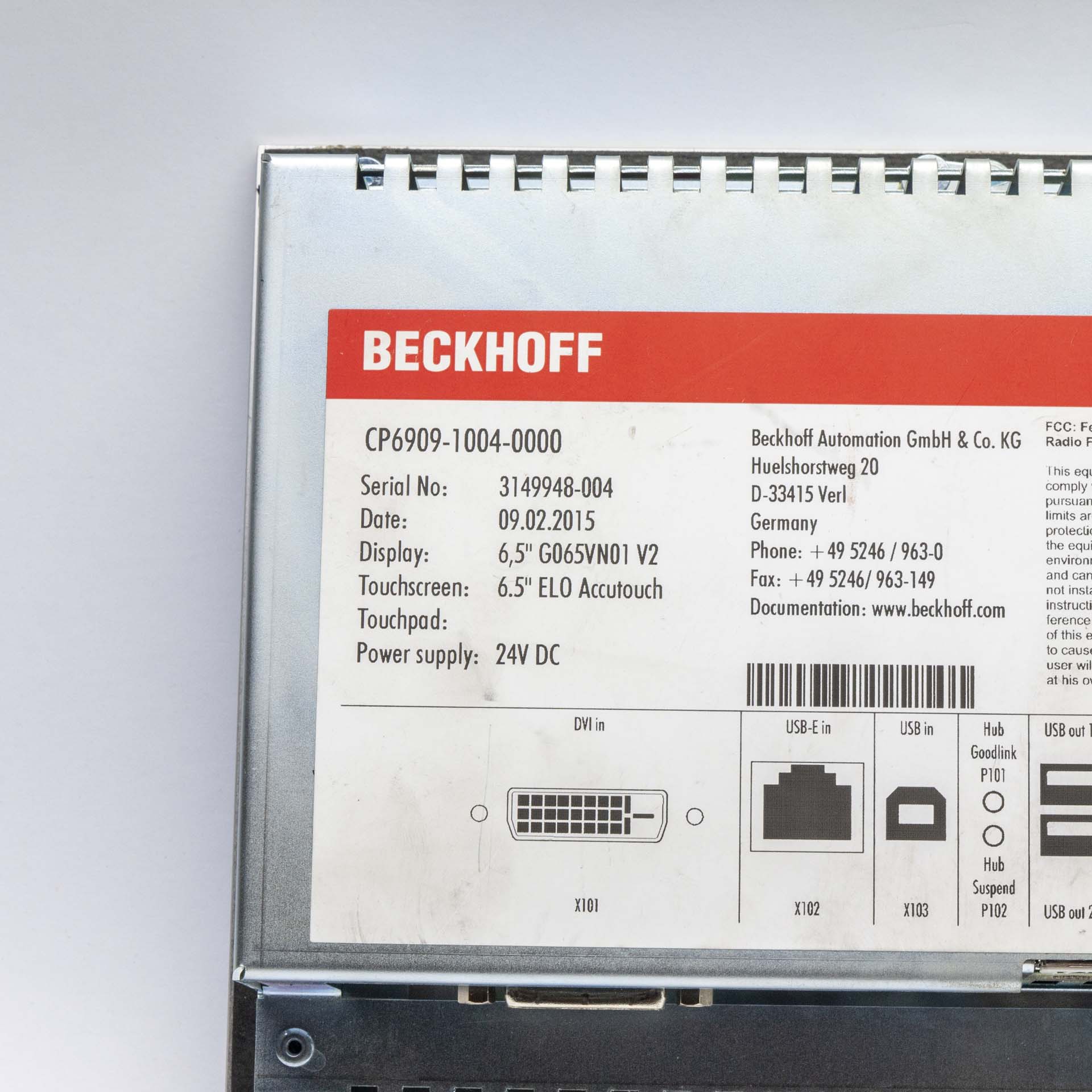 Beckhoff CP6909-1004-0000 Touch Screen - Scheugenpflug