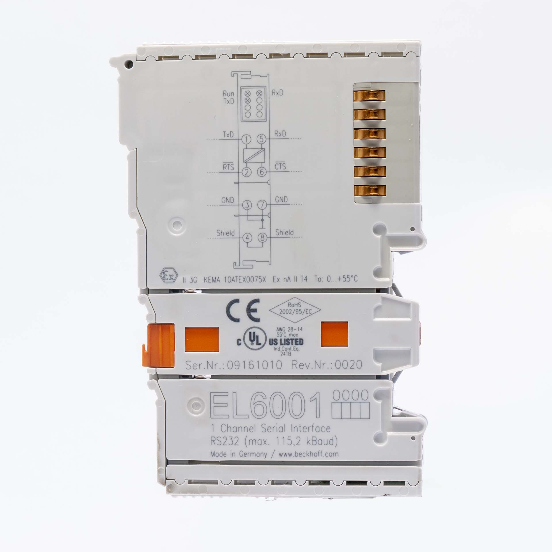 Beckhoff EL6001 Rev. 0020 RS232 Serial Interface EtherCAT Terminal