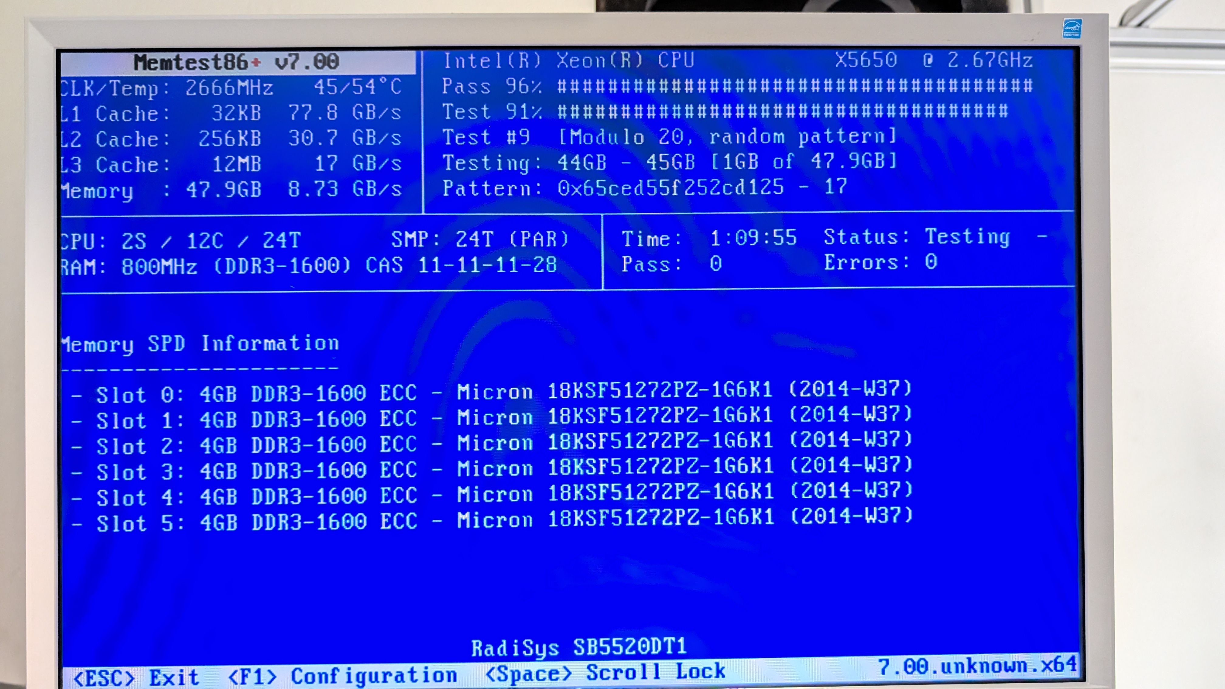 RadiSys SB5520DT1-SATA Motherboard Combo with 2x Intel Xeon X5650 & 48GB ECC RAM