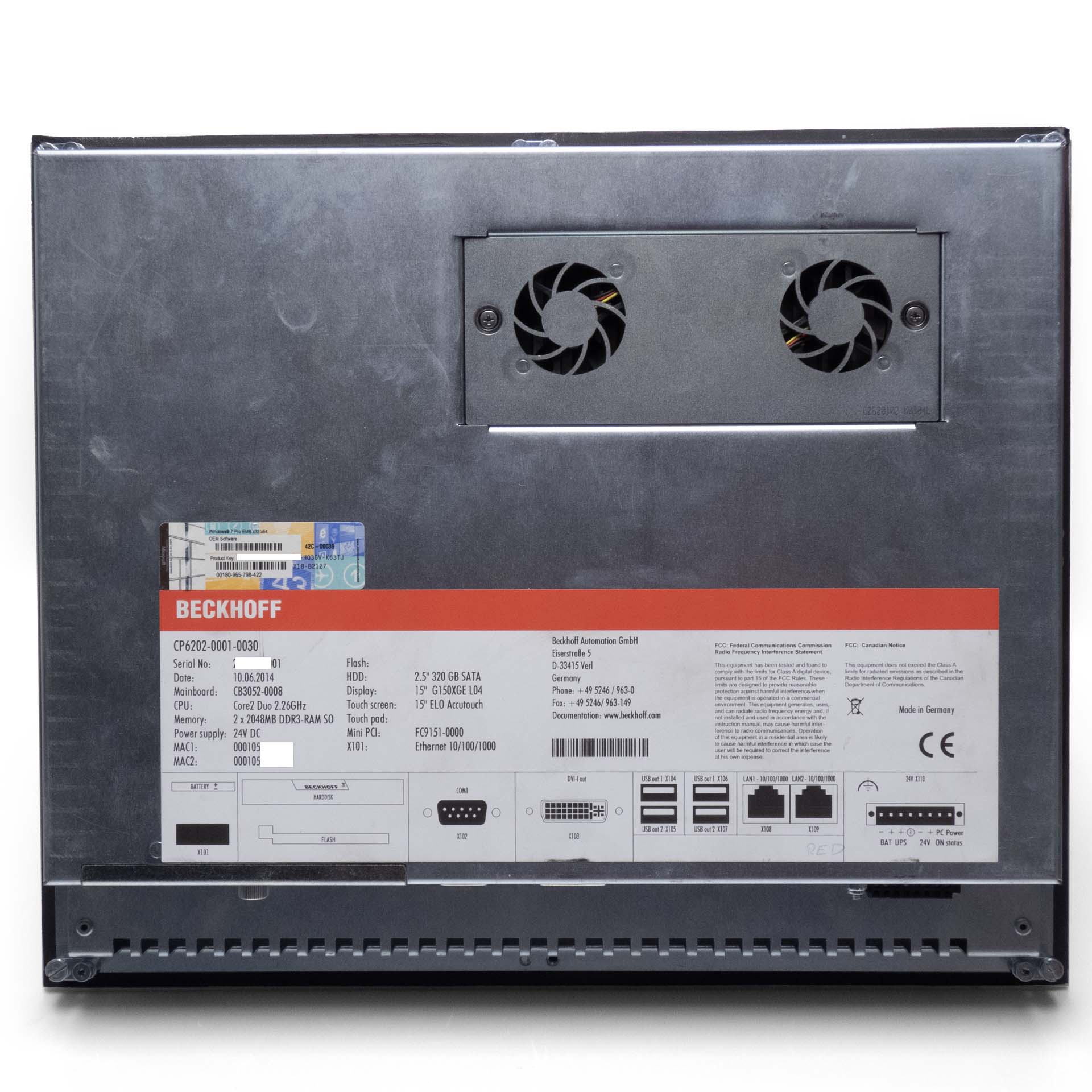 Beckhoff CP6202-0001-0030 Built-in Panel PC