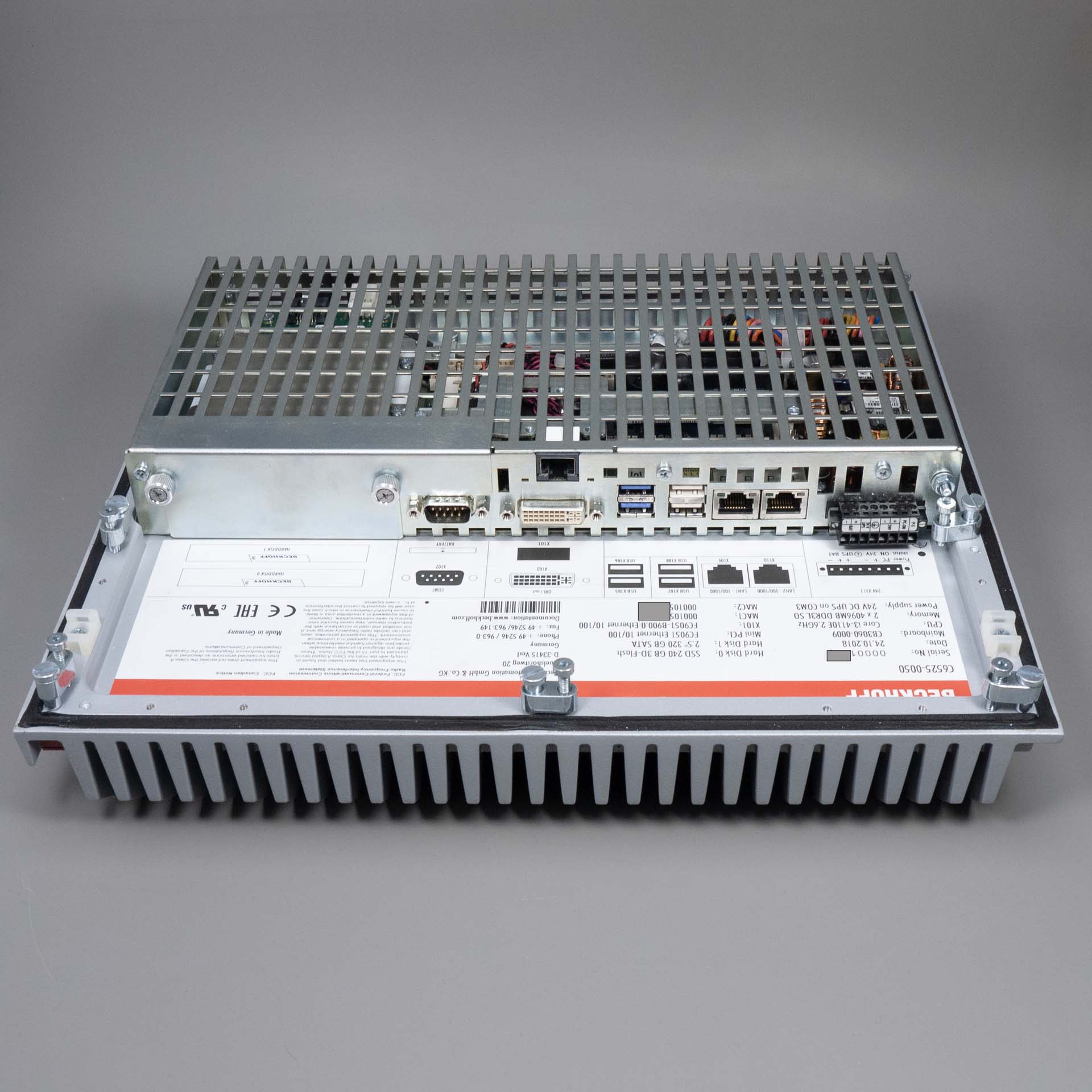 Beckhoff C6525-0050 with Level 60 PLC NC PTP 10 NC-I PLC-HMI licenses